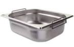Containers with GN 2/3 354x325 mm handles in stainless steel