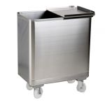 MC1009 trolley equipped stainless hopper - mm. 350X580XH700