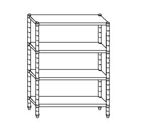 SC8182 shelf aluminized steel 90x40x180 cm