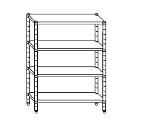 SC8183 shelf aluminized steel 100x40x180 cm