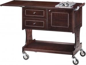 CL 2752W Flambé trolley 2 cooking ranges with 1 fire each WENGE