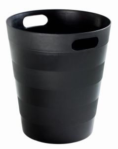 T907121 Papelera en polipropileno reciclado negro 12 litros (múltiplos 20 pcs)