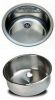 LV038/A round inset stainless steel sink diam. 380x180h With waste fitting 