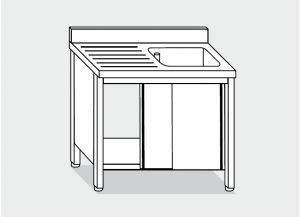 LT1006 Wash Cabinet on stainless steel