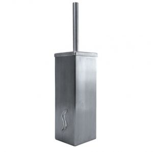 T130821 Brushed stainless steel AISI 304 free standing toilet brush holder