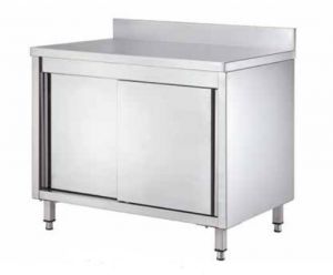 GDASR166A Table armoire avec portes coulissantes et dosseret 1600x600x950