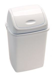 T909018 Cubo de basura con tapa basculante polipropileno blanco 18 litros (múltiples 12 piezas)